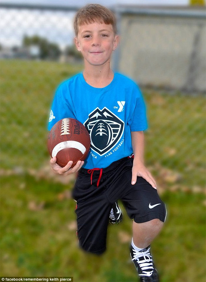 Keith Pierce oli 10-aastane koolipoiss, kes käis Three Forksi piirkonnakoolis. Noore poisi näol oli tegemist ühega kolmest õest-vennast, ta oli ka kooli maadlus- ja jalgpallimeeskondades. Pärast seda, kui ta jalg üles paistetas, viidi ta Bozemani Diakonissi Haiglasse.